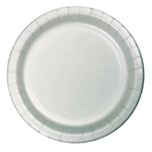 Ezüst parti tányér, 8 darabos csomag, 23 cm, 09715