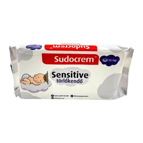 Sudocrem Sensitive, nedves törlőkendő, 55 darabos csomag, 10119