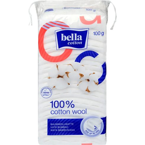 Bella cotton, egészségügyi vatta csomag, 100% pamut, 100 gramm, 10151