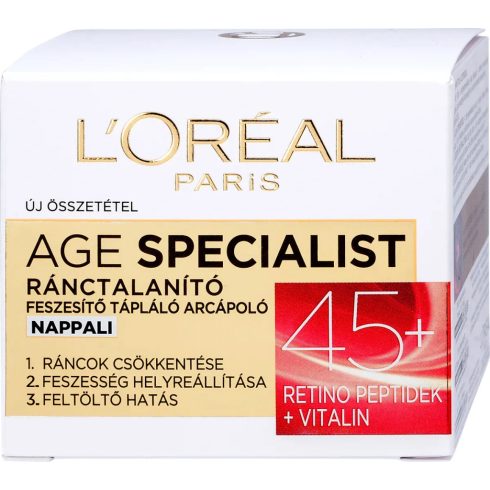 L'Oréal, Age Specialist, nappali ránctalanító krém, 45+, 50 ml, 10303