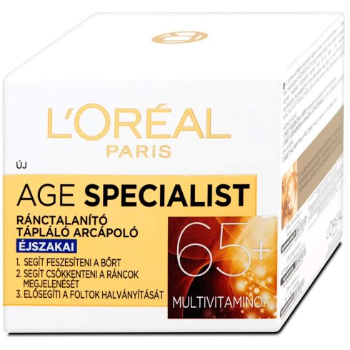 L'Oréal, Age Specialist, éjszakai ránctalanító krém, 65+, 50 ml, 10374