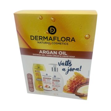   Dermaflora Argan Oil Folyékonyszappan, Kézkrém és Tusfürdő Díszdobozban - 10419