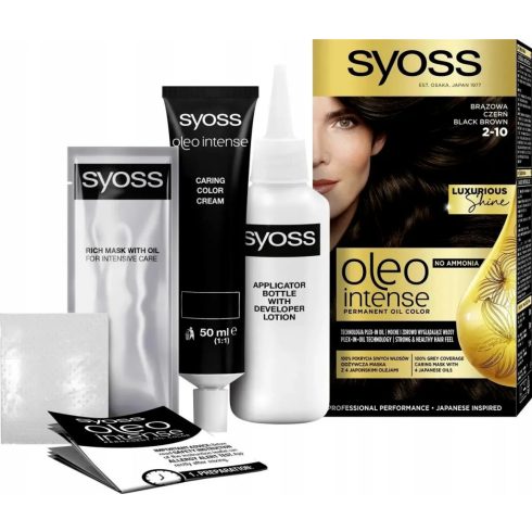 Syoss Color Oleo, intenzív olaj hajfesték, 2-10 barnásfekete, 10557