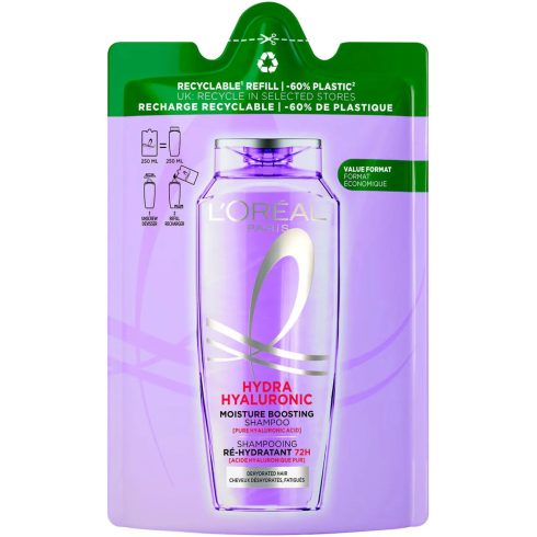 L'Oréal, Sampon utántöltő, Hydra Hyaluronic, 250 ml, 10718