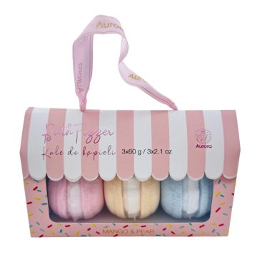 Aurora fürdőbomba 3x60gr Macaron - 11103