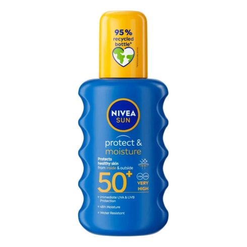 Nivea Sun Protect & Moisture, Hidratáló Napozó Spray, 200 ml, FF50, 11122