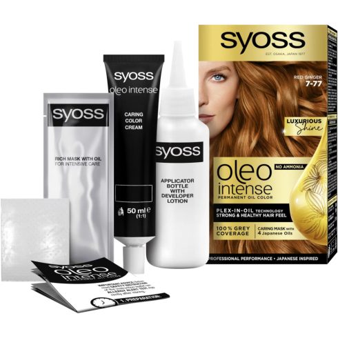 Syoss Color Oleo, intenzív olaj hajfesték, 7-77 vörös gyömbér, 11172