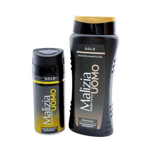 Malizia Uomo Gold Ajándékcsomag, 150 ml dezodor + 250 ml tusfürdő-sampon, 11440