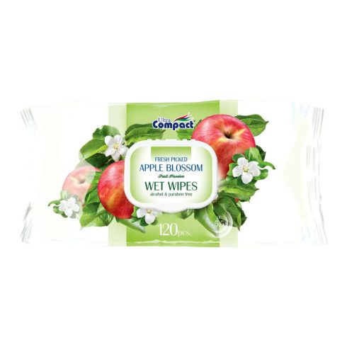 Ultra Compact almás nedves törlőkendő, 120 darabos csomag, 11529