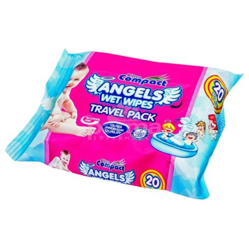 Ultra Compact Angyalka, nedves baba törlőkendő, 20 darabos csomag, 11530