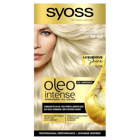 Syoss Color Oleo, intenzív olaj hajfesték, 10-50 hamvas szőke, 11970
