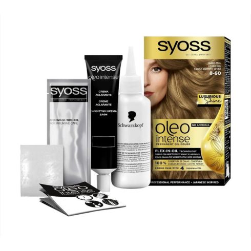 Syoss Color Oleo, intenzív olaj hajfesték, 8-60 mézszőke, 12107