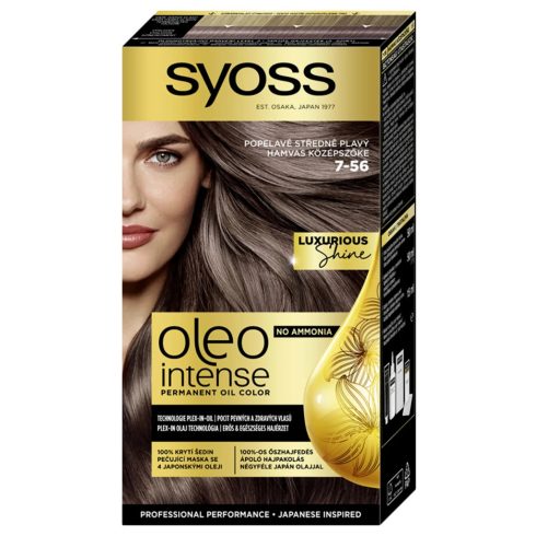 Syoss Color Oleo, intenzív olaj hajfesték, 7-56 hamvas középszőke, 12108