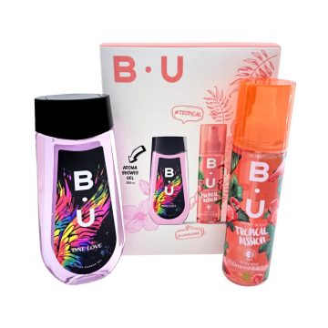   B.U. Tropical Ajándékcsomag, 200 ml testpermet + 250 ml tusfürdő, 12153