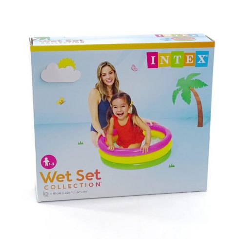 Intex - szivárvány - 3 gyűrűs bébimedence - 61 x 22 cm - 12824