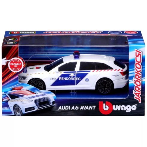 Bburago - Audi A6 Rendőrautó szirénázó - 1/43 - 15516