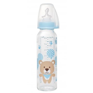   Cumisüveg Nip 250 ml fiú-lány, 0-6 hó szilikon cumival - 15993