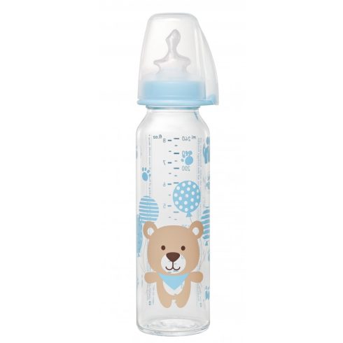 Cumisüveg Nip 250 ml fiú-lány, 0-6 hó szilikon cumival - 15993