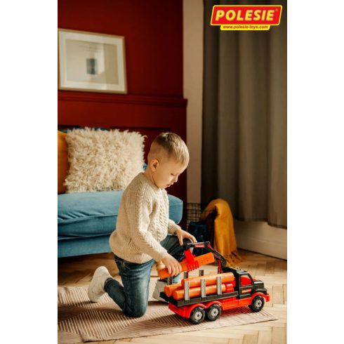 Polesie Fákat szállító Mammoet autó hálóban, 47 cm, 16200