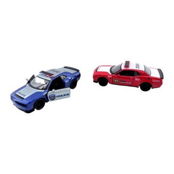   Kinsmart, Dodge Challenger SRT Demon 170 rendőr/tűzoltó fémautó, 17164