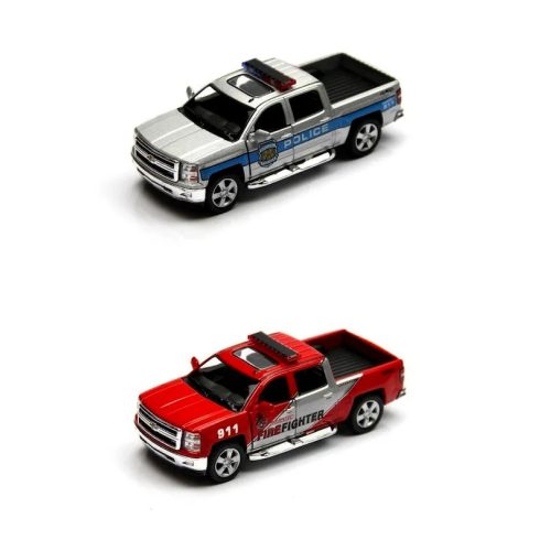Kinsmart, Chevrolet Silverado fémautó, rendőr/tűzoltó, 17449