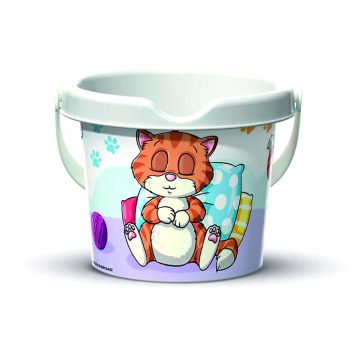 Homokozó vödör, cicás, 13 x 11 cm, 18306