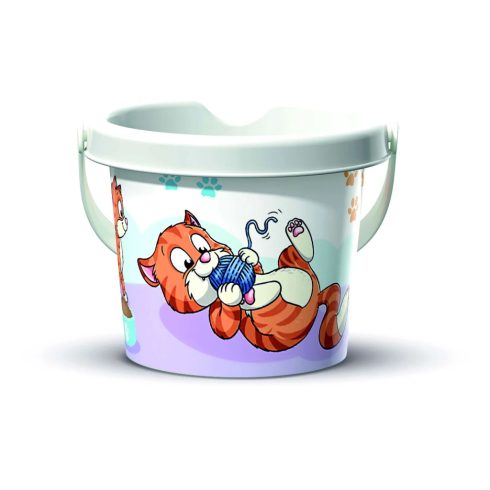 Homokozó vödör, cicás, 13 x 11 cm, 18306