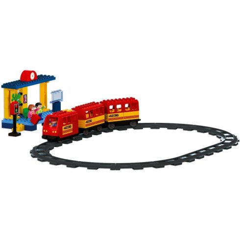 UNICO építőjáték szett - elemes vonatpálya - 68 db-os - 18371