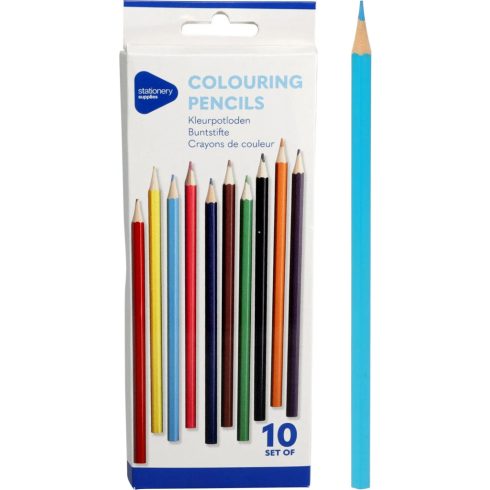 Színes ceruza dobozban, 10 darabos szett, 19002