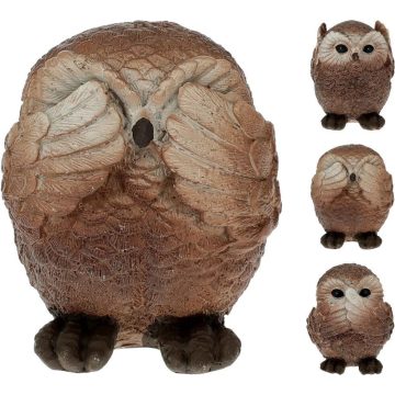 Bagoly figura, 7,5 cm, 3 féle, 19070