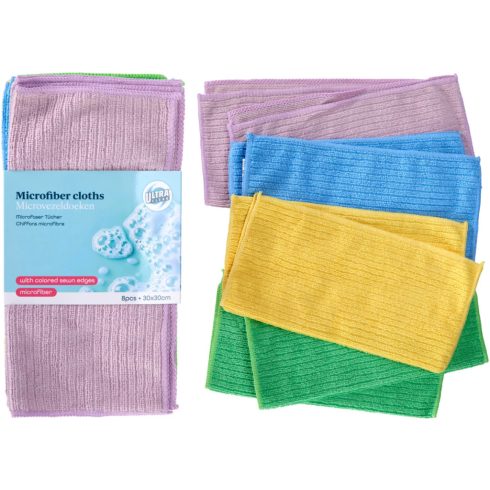 Mikroszálas törlőkendő, 8 darabos csomag, 30 x 30 cm, 19094