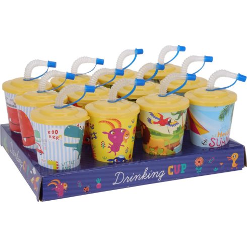 Szívószálas műanyag pohár, 19190