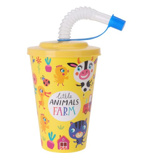 Szívószálas műanyag pohár, 19190