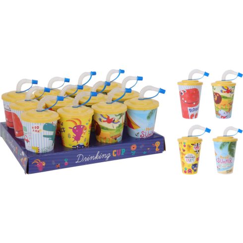 Szívószálas műanyag pohár, 19190