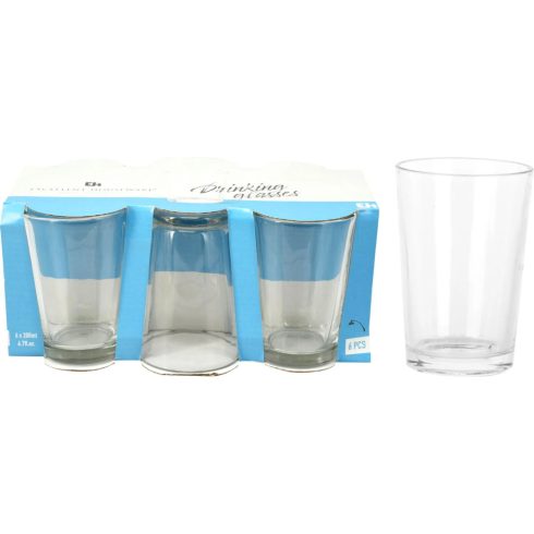 Üvegpohár, 6 darabos szett, 200 ml, 19198