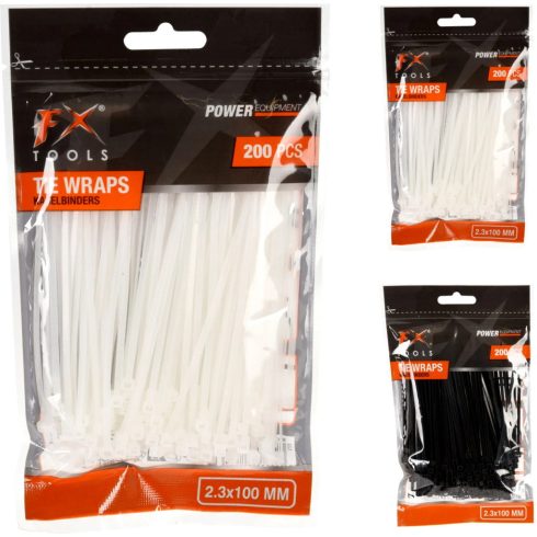 Kábelkötegelő csomag zacskóban, 10 cm, 200 darabos, 19225