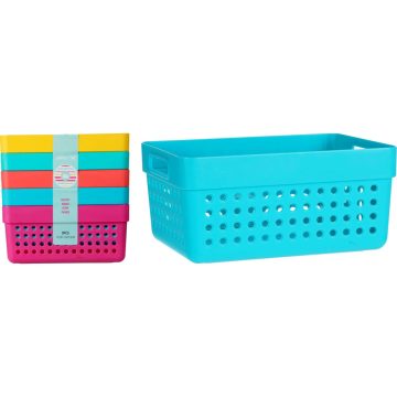 Műanyag Tárolókosár, 1250 ml, 5 darabos szett, 19250