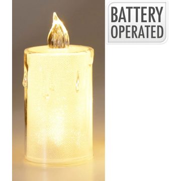 Világító LED-es gyertya, 10 cm, 19339