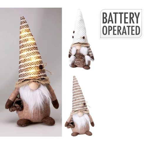Világító LED-es gnome figura, 36 cm, 2 féle, 19343