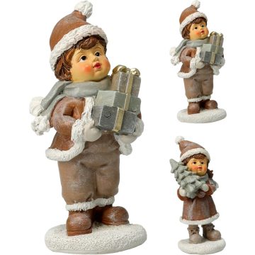 Karácsonyi gyerek figura, 12 cm, 2 féle, 19347