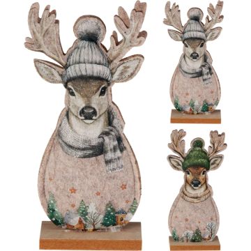 Szarvas figura, filc, 19 cm, 2 féle, 19359