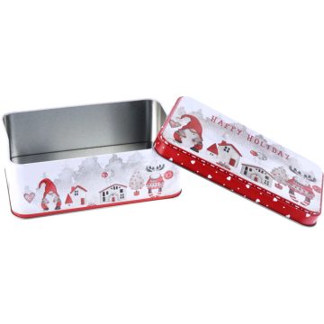 Karácsonyi fém tárolódoboz, 16 x 6 x 10 cm, 19373