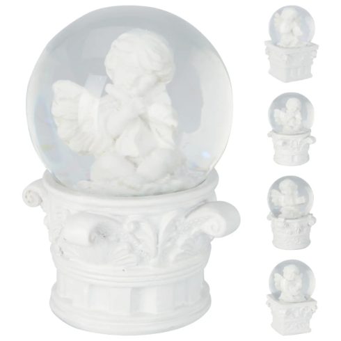 Hógömb angyalkás 4 féle - 19399