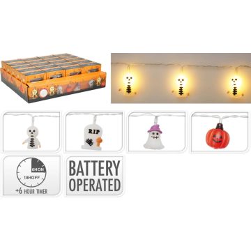 Halloween LED-es gyertyafüzér, többféle - 19414
