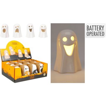 Halloween szellem ledes 10 cm 4 féle - 19417