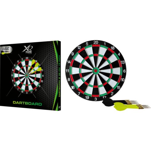 Darts játékszett dobozban, 36 cm, 19457