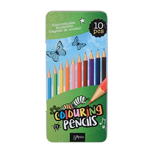 Színes ceruza fémdobozban, 10 darabos szett, 19459