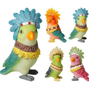 Papagáj figura, 14 cm, 4 féle, 19549