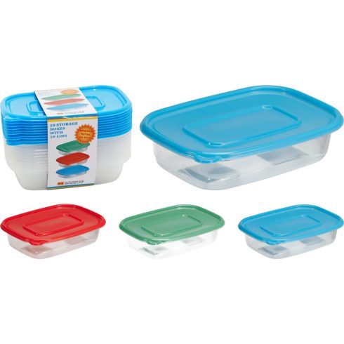 Tárolódoboz, műanyag, 10 darabos szett, 3 féle, 19570