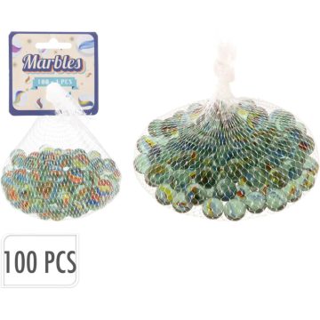 Üveggolyó, 100 db hálóban, 19613